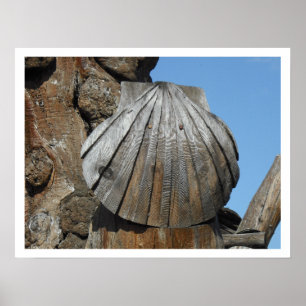 Poster A maneira de St James cinzelou o Scallop de