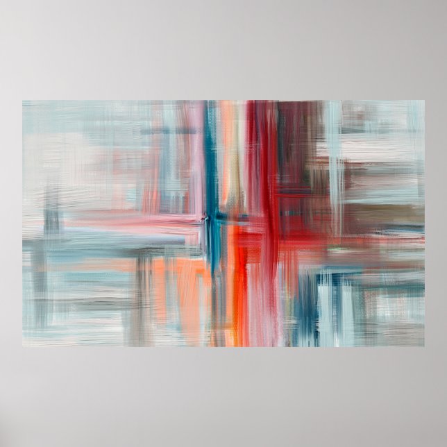 Poster A mão desenhou uma pintura de arte. Óleo na canvas (Frente)