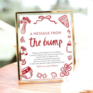 Poster A Mão Italiana Desenhou Uma Mensagem Do Sinal De B