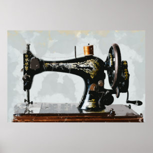 Pôster A máquina de costura do vintage apenas gosta da