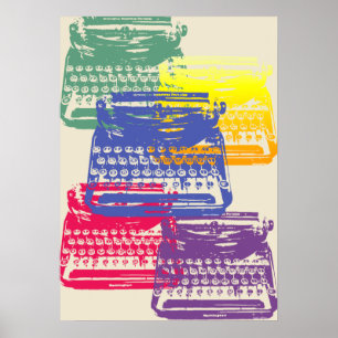 Poster a máquina de escrever - luz