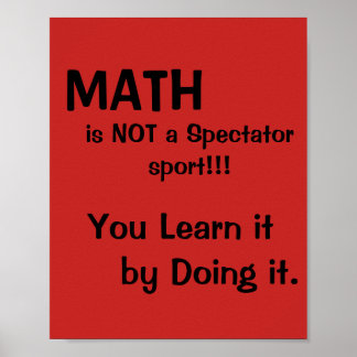 Poster A matemática não é um esporte espectador