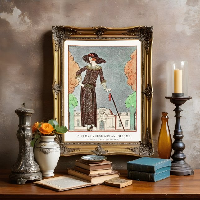 Poster A Melancholy Walker de George Barbier (Criador carregado)