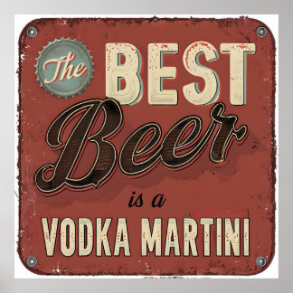 Poster A melhor cerveja é a Vodka Martini - Bar retrô