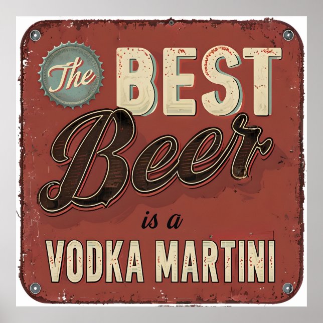 Poster A melhor cerveja é a Vodka Martini - Bar retrô (Frente)