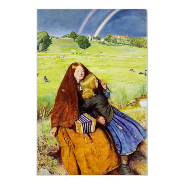 Pôster A Menina Cega por John Everett Millais (Frente)