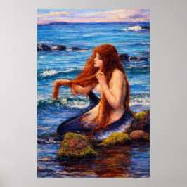 Poster A Mermaid by John William Waterhouse