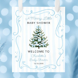 Poster A Merry Blue Little Blue Baby Shower Welcome