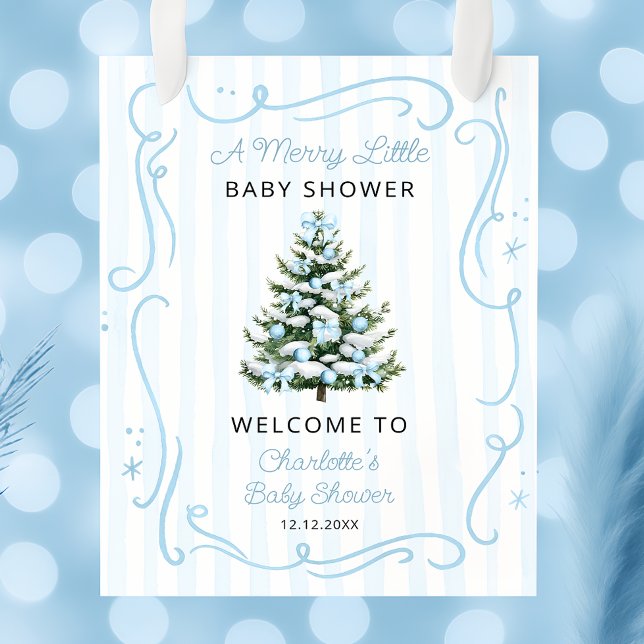 Poster A Merry Blue Little Blue Baby Shower Welcome (Criador carregado)
