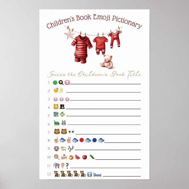 Poster A Merry Little Baby Shower Baby Shower Game (Frente)