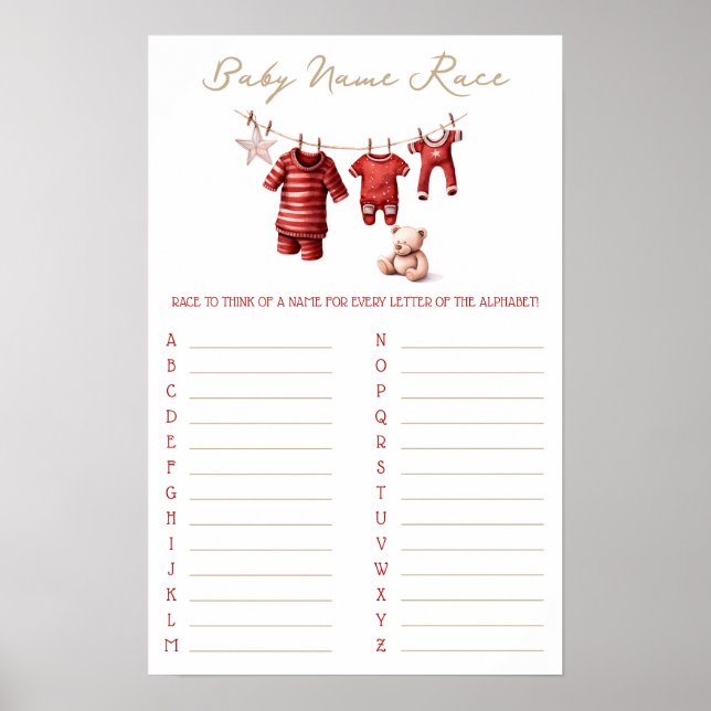 Poster A Merry Little Baby Shower Baby Shower Game (Frente)