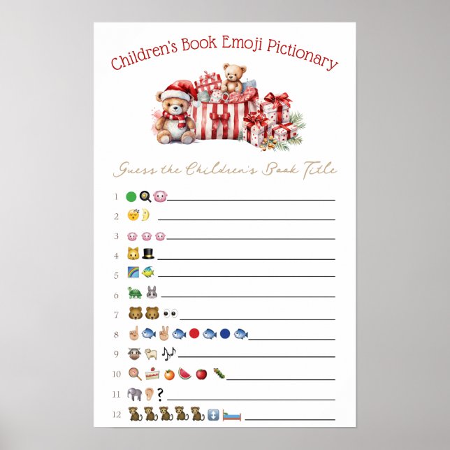 Poster A Merry Little Baby Shower Baby Shower Game (Frente)