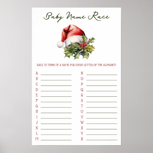 Poster A Merry Little Baby Shower Baby Shower Game (Frente)