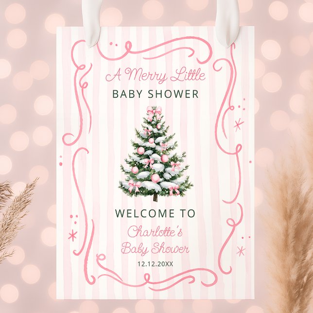 Poster A Merry Little Baby Shower Girl Welcome (Criador carregado)