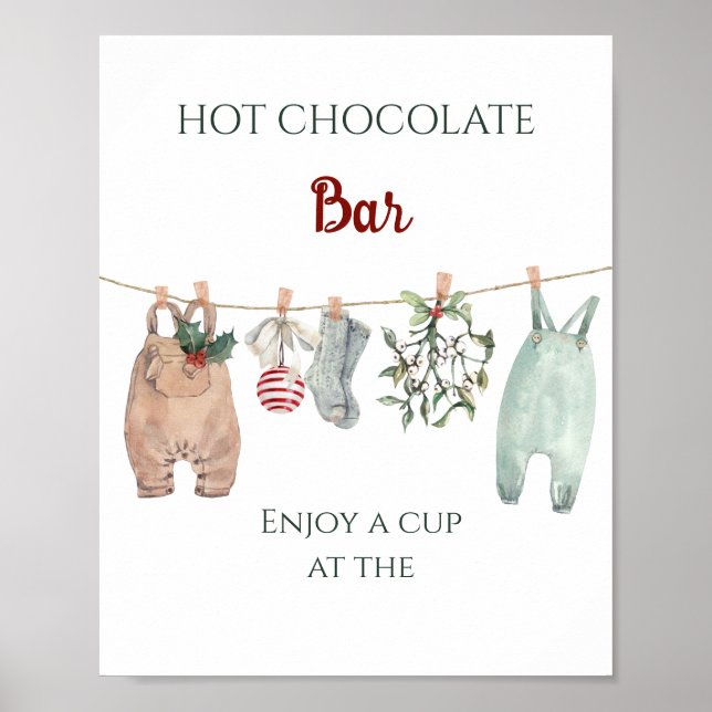 Poster A Merry Little Christmas Clothes Hot Chocolate Bar (Frente)