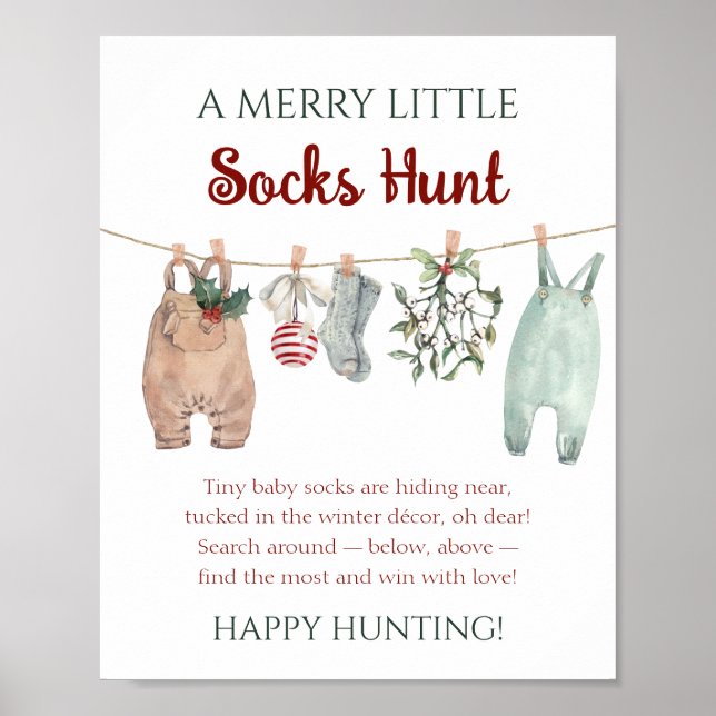 Poster A Merry Little Christmas Clothes Socks Hunt (Frente)
