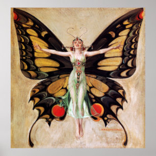 Poster A Metamorfose da Garota Flapper em Borboleta 1922