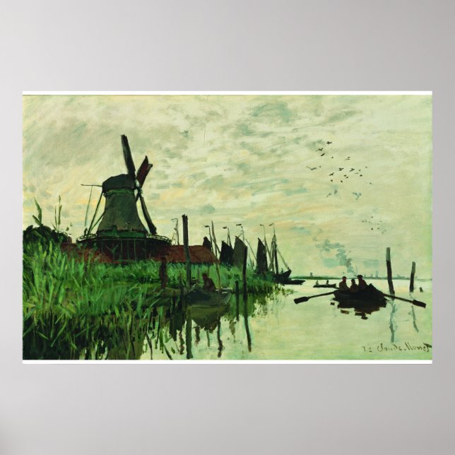Poster A Mill In Zandam 2 - Claude Monet - 1871 (Frente)