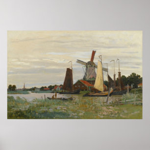 Poster A Mill In Zandam - Claude Monet - 1871