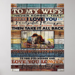 Poster À Minha Esposa, Madre Aniversário - Letra Presen