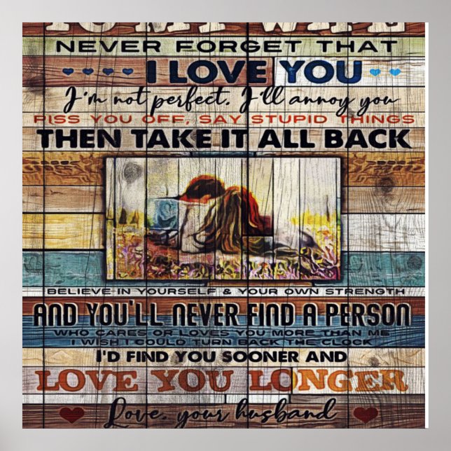 Poster À Minha Esposa, Madre Aniversário - Letra Presente (Frente)