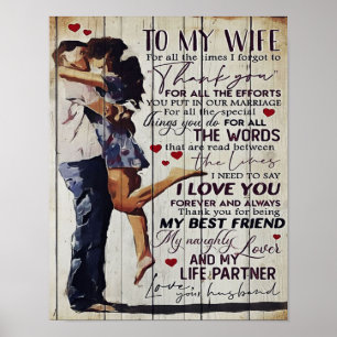 Poster À Minha Esposa Presente   Citações de Amor Present