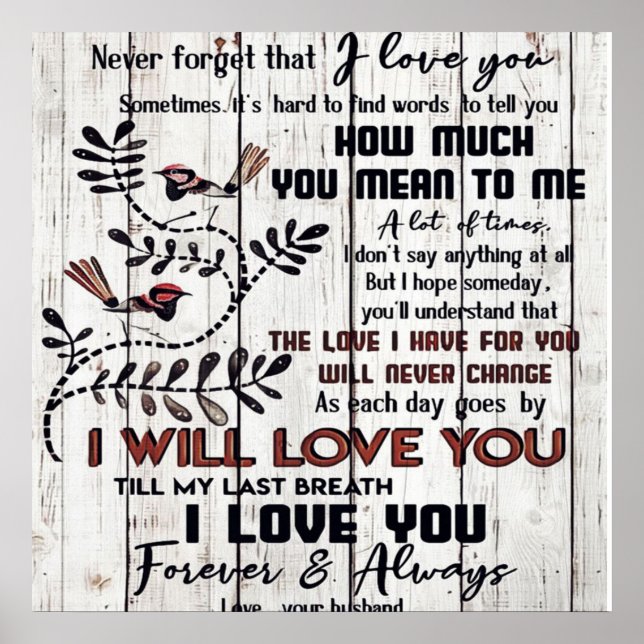 Poster À minha esposa | Presente para Decoração Doméstica (Frente)