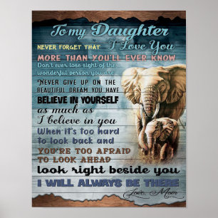 Poster À Minha Filha, Presente Para Criança, Carta Para