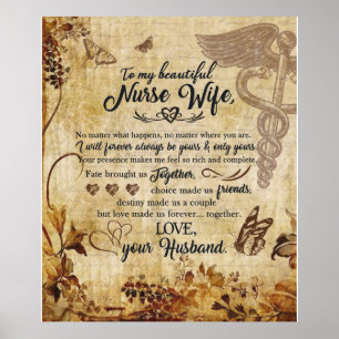 Poster À Minha Linda Esposa Enfermeira Do cobertor De Mar