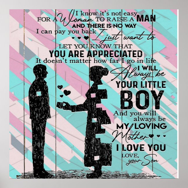 Poster À Minha Mãe, Presente Por Mamães, Carta À Mãe (Frente)