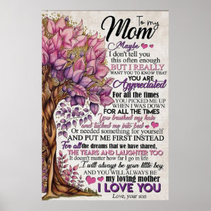 Poster à minha mãe, presentes de dia de as mães