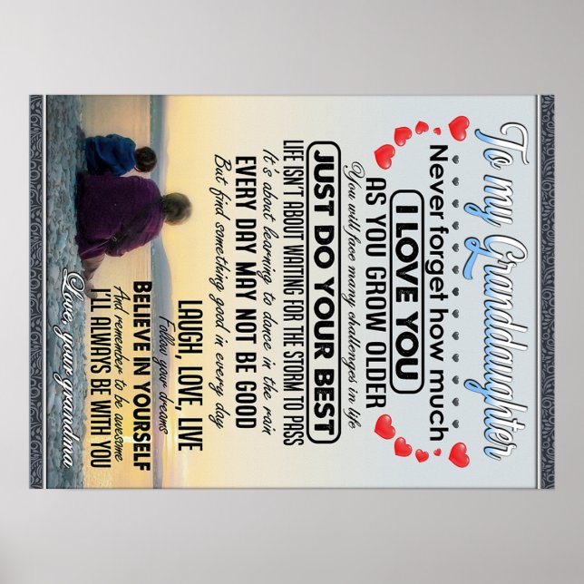 Poster À Minha neta, Bebê Garota, Ideia De Aniversário (Frente)