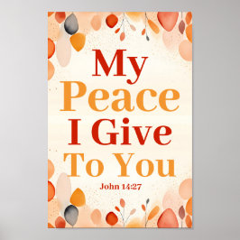 Poster A minha paz que te dou, Boho Christian Wall Art.