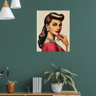 Poster A moda das mulheres glamourosas dos anos 50, prese