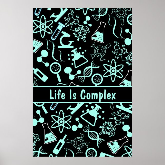 Poster a moderna bioquímica azul do aqua é complexa (Frente)