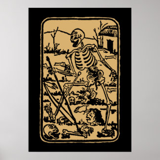Poster A Morte - Antigo Cartão Tarô Indiano/Asiático