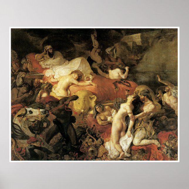 Poster A morte de Sardanapalus, 1827 (Frente)