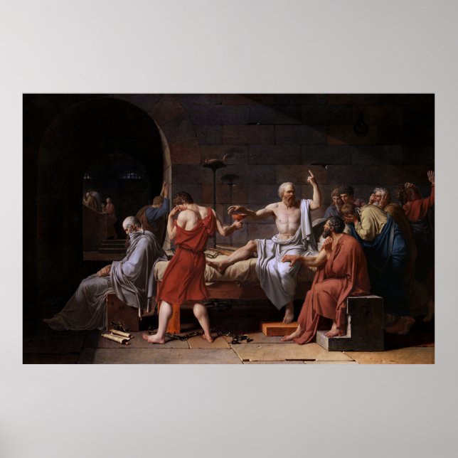 Poster A morte de Sócrates por Jacques Louis David (Frente)