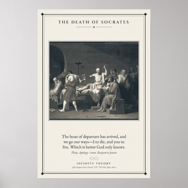 Poster A Morte de Sócrates segundo Jacques-Louis David (Frente)