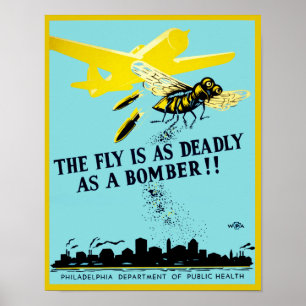 Pôster A mosca é tão mortal quanto um bombardeiro
