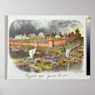 Pôster A Moscovo Kremlin na época do Tsar Ivan III