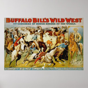 Poster A mostra ocidental selvagem de Buffalo Bill
