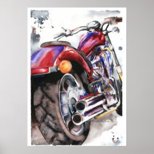 Poster A motocicleta Honda Fury Watercolor de Jamie Hanse