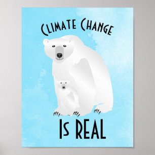 Poster A mudança climática do urso polar é um verdadei