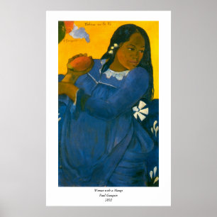 Poster A mulher de Paul Gauguin com uma manga (1892)