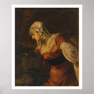 Poster A mulher de Samaria no bem, c.1560 (óleo em c