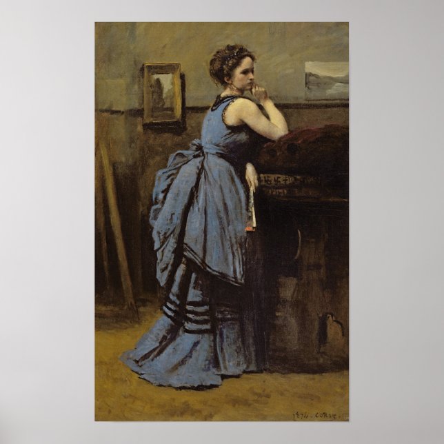 Pôster A mulher em azul, 1874 (Frente)