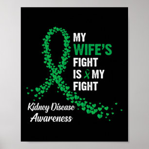 Poster A mulher luta contra a consciência da doença renal