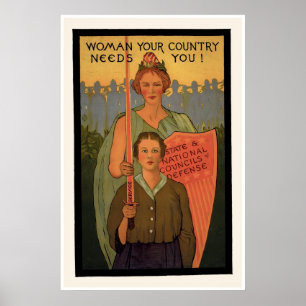 Poster A mulher seu país precisa-o!