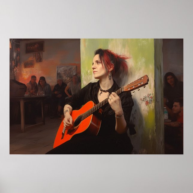 Poster A mulher transexual jogando bar numa sexta à noite (Frente)